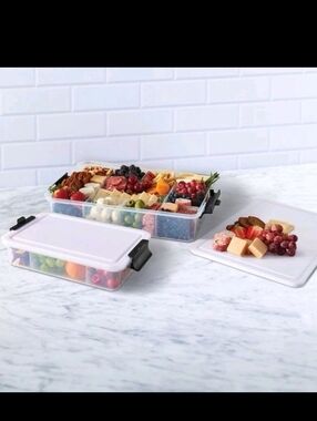 Sabatier SnackleBox 2 Piece Set with Cutting Board Lids. New